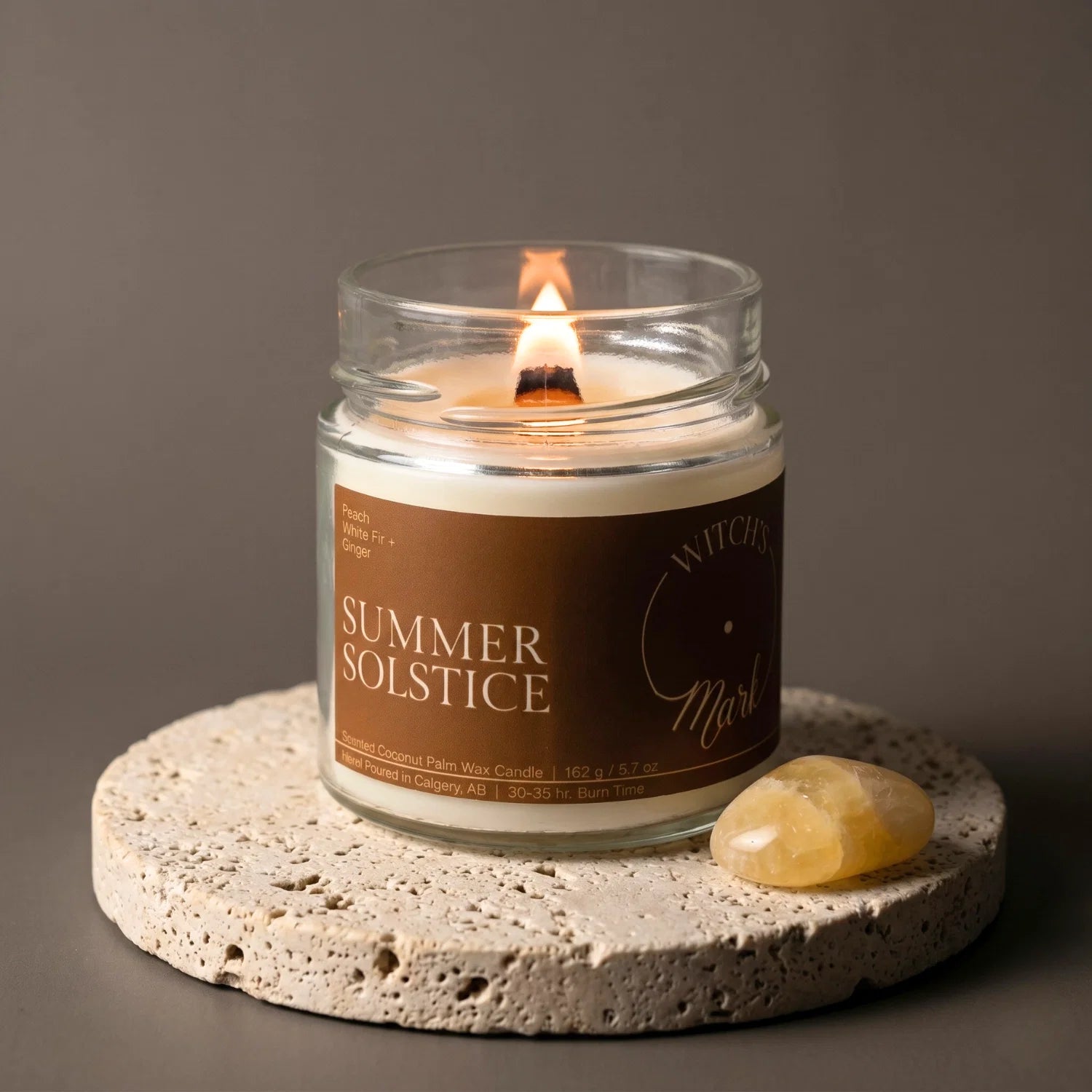 Summer Solstice Crystal Candle